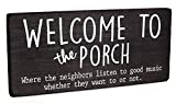 Welcome to Our Porch Signs for Front Porch Decor Farmhouse - Back Door Porch Sign - Modern Rustic Outdoor Hanging Wood Decorations and Accessories for Home