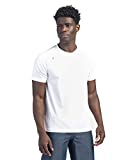 Rhone Reign Short Sleeve Premium Workout Shirt for Men with Anti-Odor, Moisture Wicking Technology (Bright White - Straddle Stitching, Large)