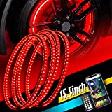 Generic Yiswhis 15.5inch RGB LED Wheel Ring Light Kit w/Turn Signal and Braking Functionand Can Controlled by Remote and app Simultaneously with Lock Function -Double Row, ZS-WR2-PR