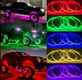 Sando Tech 15.5'' RGB IP68 Waterproof Wheel Light kit Braking Functionand Strobe LED Wheel Ring Lights Tire Lights Brightest 300Leds Multiple Colors Super Bright Blue-Tooth App Controlled