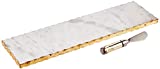Mud Pie - 40700003 Mud Pie Marble and Gold Edge Hostess Set Serving Platter, One Size, white