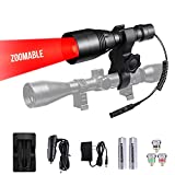 LUMENSHOOTER A8Plus Long Range Zoomable Hunting Flashlight Spotlight Kit, Green Red White Infrared 850nm IR Interchangeable LED Modules, Predator Night Light Torch for Coon Coyote Hog Fox Varmint