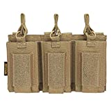 EXCELLENT ELITE SPANKER Open-Top Single/Double/Triple Mag Pouch for M4 M14 M16 AK AR Elastic Kangaroo Rifle Magazines and Pistol Mag Pouch(Coyote Brown)