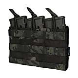 IDOGEAR Triple Mag Pouch, Open Top 5.56mm Magazine Pouch Fit for M4 M16 AR-15, Tactical Molle Mag Carrier Airsoft Hunting Military Gear (B:Multicam Black)