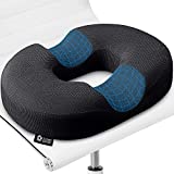 Donut Pillow Hemorrhoid Tailbone Cushion  Large Black Seat Cushion Pain Relief for Coccyx, Prostate, Sciatica, Pelvic Floor, Pressure Sores, Pregnancy, Perineal Surgery