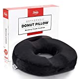 Donut Pillow to Relief Your Tailbone Pain, Orthopedic Hemmoroid Pillow, Portable Support Donut Cushion for Hemorrhoids, Prostate, Pregnancy, Coccyx, Sciatica, Post Natal & Surgery - Firm Density