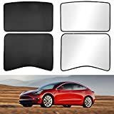 2021 Tesla Model 3 Accessories Glass Roof Sunshade Sunroof Rear Window Sunshade Compatible for Tesla Model 3 Sunshade 2021 with Skylight Reflective Covers Set of 4(4 of Set)