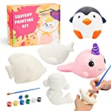 LovesTown Squishy Making Kit, 5 PCS DIY Squishies Ocean Animal Squishies Slow Rising Jumbo Animal Paint Your Own Squishies for Birthday Gifts