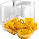 Anti-Spill Plastic Nacho Trays 125 Pack. Disposable 2 Compartment Boats Great for Dips, Snacks and Fair Foods. Large 6x8 Inch Portable Chip Holders for School Carnivals, Parties and Concession Stands
