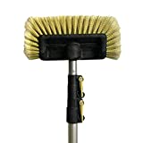 DocaPole 5-12' Soft Bristle Car Wash Brush & Extension Pole |11” Scrub Brush with 12 Foot Handle | Long-Reach Cleaning Brush and Deck Brush for Car, Truck, Boat, RV, House Siding, Floor, and More