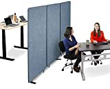 Stand Steady ZipPanels Office Partition | Room Dividers | Three Zip Together Panels Provide Privacy and Reduce Ambient Noise in Workspace, Classroom and Healthcare Facilities (Sky Blue / 3 Panels)