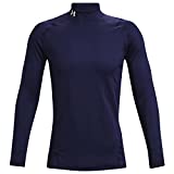 Under Armour mens ColdGear Armour Fitted Mock , Midnight Navy (410)/White , Large