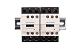 Electrodepot 30 Amp 6 Pole (3 Pole x 2) Normally Open and Auxiliary 1NO-1NC, 110-120VAC Coil, Motor Load 32A and Lighting Load 50A Contactors Bundle with DIN Rail, 35 x 150 mm and 2#10 Screws