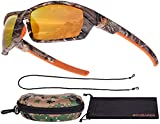 BRUBAKER Polarized Camouflage Sunglasses for Fishing and Hunting - Orange Lens