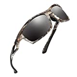 Camo Sports Sunglasses Men Polarized,with TR90 Super Lightweight Frame for Fishing Hunting Cycling