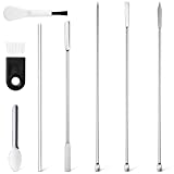 8 Pieces Capsule Filling Kit Stainless Steel Micro Lab Spoon Spatula Tamper Tool Capsule Filler Machine for Fast and Easy Gel Capsule Filling at Milligram Scale Sizes