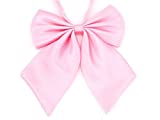 AKOAK Adjustable Pre-tied Bow Tie Solid Color Bowties for Women ties,Pink