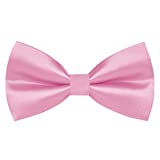 wirarpa Men's Classic Pre-tied Bow Ties Clip On Formal Solid Tuxedo Adjustable Bowtie Wedding Christmas Pink Medium 1 Pack