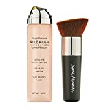 MagicMinerals AirBrush Foundation by Jerome Alexander – 2pc Set with Airbrush Foundation and Kabuki Brush - Spray Makeup with Anti-aging Ingredients for Smooth Radiant Skin (Medium)