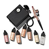 Luminess Air Basic Airbrush System with 7-Piece Silk 4-IN-1 Airbrush Foundation & Cosmetic Starter Kit, Warm