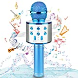 Ranphykx Bluetooth Karaoke Wireless Microphone for Kids, Hottest Birthday Presents Toys for 9 10 11 12 Years Old Boys Girl(Blue)