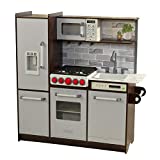 KidKraft Uptown Elite Espresso Play Kitchen with EZ Kraft Assembly, Lights and Sounds, Working Ice Maker and Click and Turn Knobs, Gift for Ages 3+