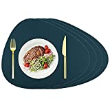 Silicone Placemats Set of 4, Water Drop Shape Design Table Heat Resistant Placemats for Dining Table, 100% Food Grade Non-Slip Washable Silicone Mats,Waterproof Placemats for Home Kitchen Dining Table