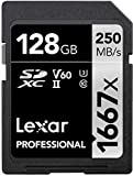 Lexar Professional 1667x 128GB SDXC UHS-II Card, Up To 250MB/s Read, for Professional Photographer, Videographer, Enthusiast (LSD128CBNA1667)