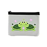 Cute Turtles Coin Purse Wallet Pouch For Women | Small Card Change Bag With Zipper | Mini Travel Purse For ID Case | Makeup Card Novelty Bag