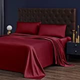 Baceight Queen Bed Sheets Set Extra Soft Breathable & Cooling Wrinkle Free Queen Size Sheet Set Deep Pockets Wrinkle Free Stain Resistant Red Sheets Queen Sheets Set