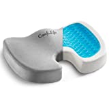 ComfiLife Gel Enhanced Seat Cushion  Non-Slip Orthopedic Gel & Memory Foam Coccyx Cushion for Tailbone Pain  Office Chair Car Seat Cushion  Sciatica & Back Pain Relief (Gray)