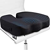 5 STARS UNITED Seat Cushion Pillow for Office Chair - Memory Foam Chair Pad - Tailbone, Sciatica, Lower Back Pain Relief - Lifting Cushion for Car, Wheelchair, School Chair