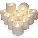 Homemory 12Pack Timer Flameless LED Votive Candles, Long Lasting Battery Operated Tea Light with Timers, 6 Hours On and 18 Hours Off Cycle Automatically for Wedding,Table Decorations (Warm White)