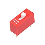 uxcell 50 Pcs Red DIP Switch 1 Positions for Circuit Breadboards PCB