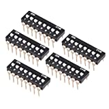 uxcell 5 Pcs Black DIP Switch 1-8 Positions 2.54mm Pitch for Circuit Breadboards PCB