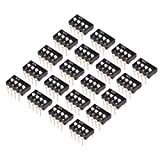 uxcell 20 Pcs Black DIP Switch 1 2 3 4 Positions 2.54mm Pitch for Circuit Breadboards PCB