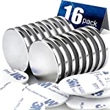 DIYMAG Powerful Neodymium Disc Magnets, Permanent, Strong, Rare Earth Magnets. Fridge, DIY, Building, Scientific, Craft, and Office Magnets, 1.26 inch x 1/8 inch,16 Pack