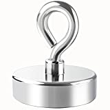 DIYMAG Super Strong Neodymium Fishing Magnets, 500 lbs(227 KG) Pulling Force Rare Earth Magnet with Countersunk Hole Eyebolt for Retrieving in River and Magnetic Fishing,Diameter 2.36 inch(60 mm)