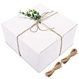 Moretoes White Gift Boxes 12 Pack 8x8x4 Inches, Paper Gift Box with Lids for Wedding Present, Bridesmaid Proposal Gift, Graduation, Holiday, Birthday Party Favor, Engagements and Christmas