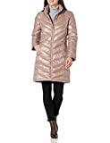 Calvin Klein Women's Chevron Quilted Packable Down Jacket (Standard and Plus), SHINE ROSEWOOD, Large