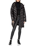 Calvin Klein Women's Hooded Chevron Packable Down Jacket (Standard and Plus), Black, Medium