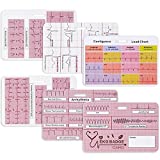Lisol EKG Badge Cards - Nurse EKG Leads Badge Buddy Nursing ECG Caliper Tool Cardiac Rhythm Strips Interpretation Cheat Sheets for Badge ACLS Reference Card Ruler Medical Accessories Telemetry Reader