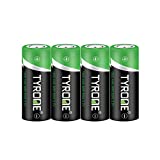 Tyrone 18500 Flat top Rechargeable Batteries, 3.7V 1500mAh Lithium Battery 4 Pack