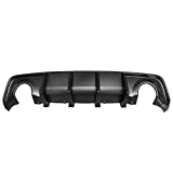 IKON MOTORSPORTS, Rear Diffuser Compatible With 2020-2022 Dodge Charger Widebody, IKON Style Rear Bumper Lip with 4 Fins Matte Black PP