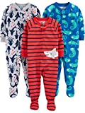 Simple Joys by Carter's Boys' 3-Pack Loose Fit Flame Resistant Polyester Jersey Footed Pajamas, iguana/sea Creatures/shark, 18 Months