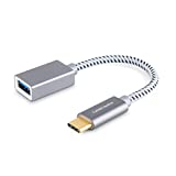 USB3.1 USB Female to USB C Adapter 0.5 FT CableCreation USB C to USB A Female Adapter Cable OTG 5Gbps Data Female USB A to C Male for MacBook Pro Air XPS 13 15 S21 S20 S10 etc, 0.15m Space Gray