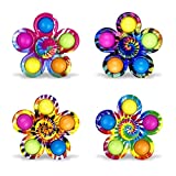 Pinkiwine 4 Pack Flower Rotating Simple Fidget Toys Dimple Sensory Pop Toys for Kids Boys Girls Toddlers Christmas Stocking Stuffers Party Favors Gifts Stress Relief