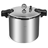 Barton 22-Quart Pressure Canner Pressure Cooker Built-in Pressure Gauge with Rack Induction Compatible, Aluminum Polished 22 QT