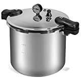 Barton Pressure Canner 22-Quart Capacity Pressure Cooker Built-in Pressure Gauge with (1) Rack, Aluminum Polished