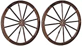 Trademark Innovations Vintage Wood Decorative Garden Wagon Wheel with Steel Rim-31.5" Diameter (Set of 2), 31.5", 2 Count